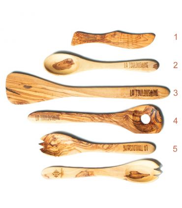 Ustensiles en bois d'olivier La Toulousaine